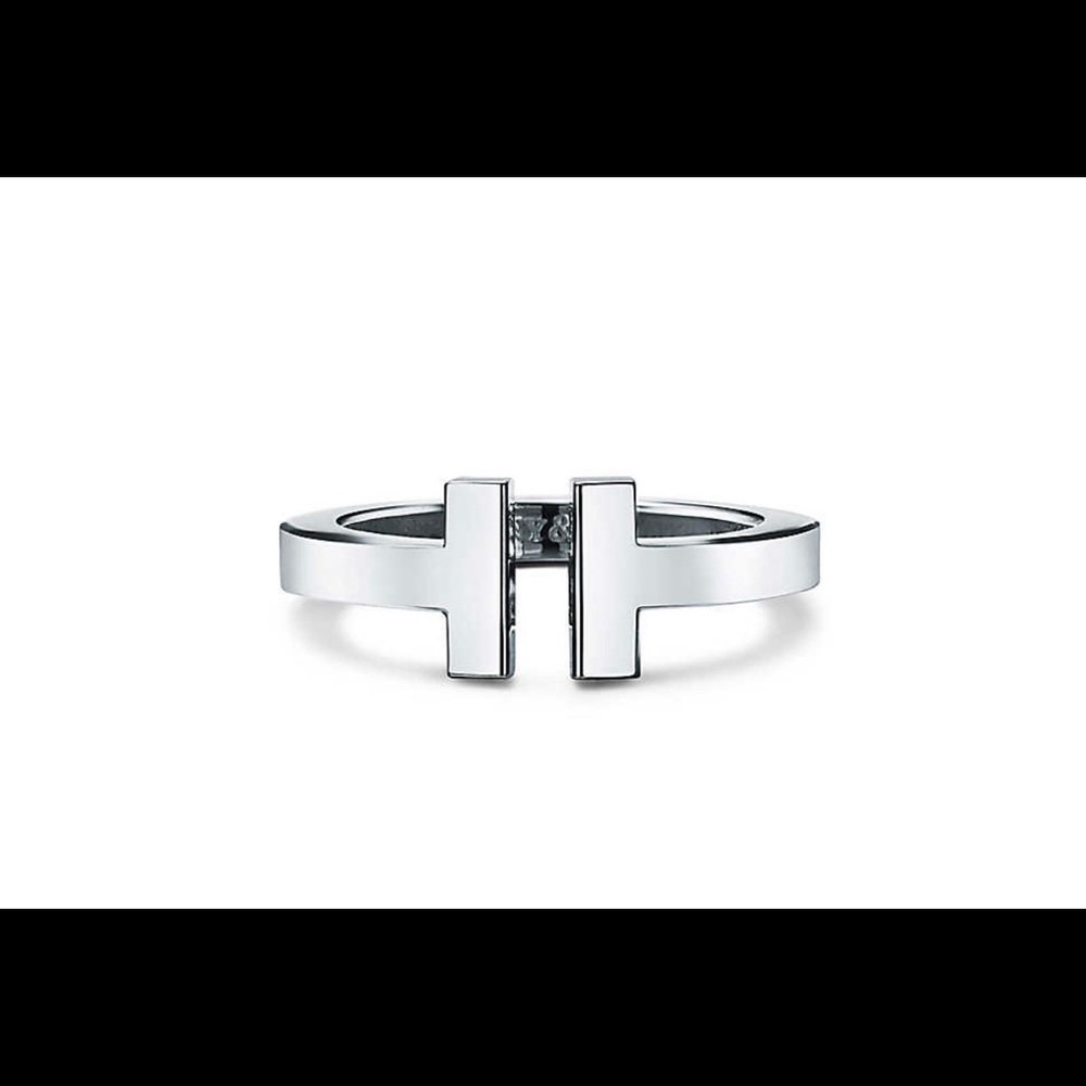 Tiffany T square ring - sterling silver
